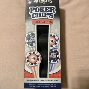 NFL New England Patriots Clay Casino Style Poker Chips 100 Ct.